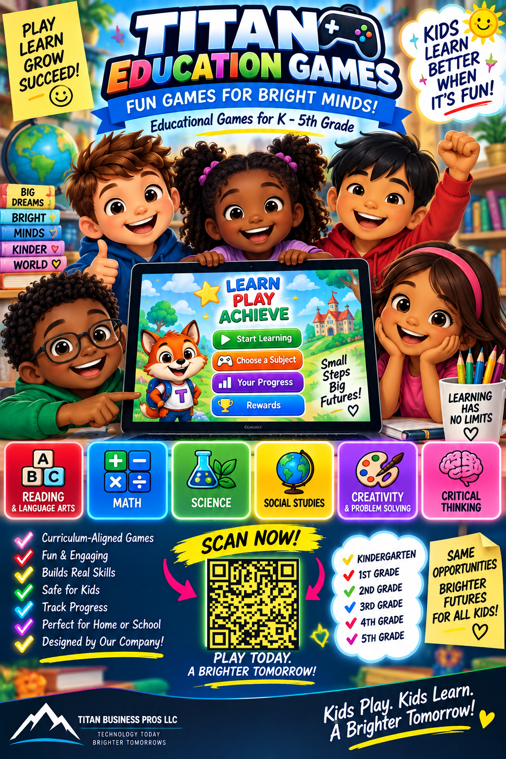 Titan Education Games flyer